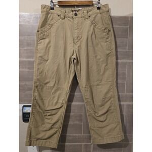 Ridgecut Toughwear Pants Mens 36x25 Tan Cargo Workwear Tactical Ripstop Hemmed